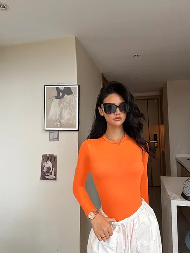 Vista 5 de Body de manga larga con cuello redondo y 3 piezas para mujer
