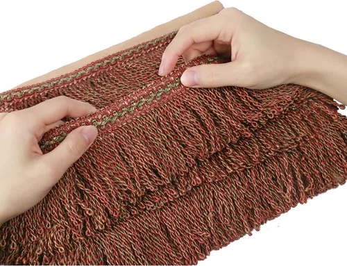 Vista 12 de Cortina de flecos de lingotes de 5 yardas/2.5 pulgadas, adornos de tela con flecos para el hogar, accesorios de costura para manualidades, ropa