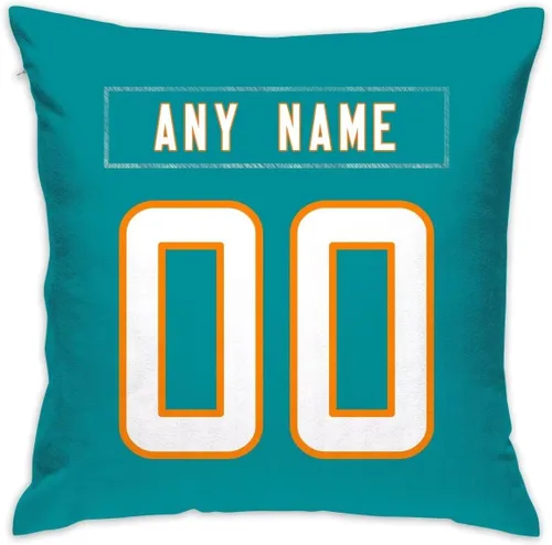 Vista 4 de Fundas de almohada de fútbol personalizadas, paquete de 2 unidades, almohadas decorativas, números de nombre, regalos para hombres y mujeres, 18 x