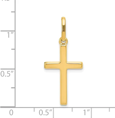 Vista 3 de Colgante de cruz de oro amarillo de 14 quilates 1 pulgada 1102in x 0512in regalos de joyería para mujeres esposa mamá regalos para hombres marido