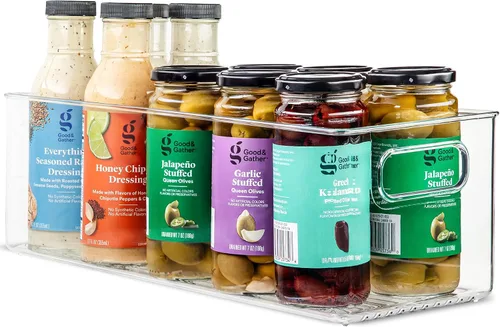 Vista 36 de Contenedor de plástico transparente para almacenamiento de alimentos con asas para organizar cocina, despensa, refrigerador, congelador, despensa