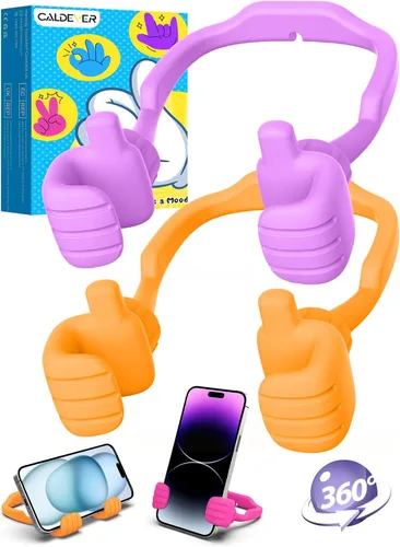 Vista 15 de CALDEVER Rellenos de Calcetín para Adolescentes Niños Niñas Adultos Soporte para Teléfono Celular Patentado Paquete de 2 Soporte Perezoso Thumbs Up