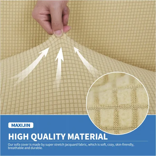 Vista 3 de MAXIJIN Fundas para sillas de 2 piezas con brazos, súper elásticas, para sala de estar, perros, a prueba de mascotas, protector de sofá ajustable