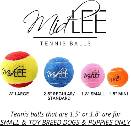 Vista 9 de Midlee Mini pelotas de tenis chirriantes para perros de 1.5 pulgadas, color rosa, juego de 6