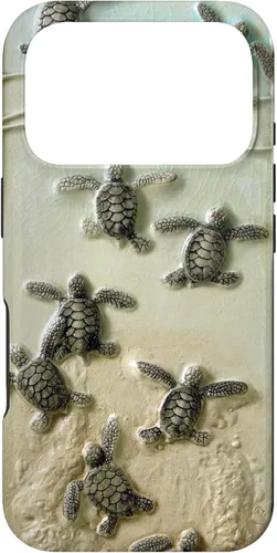 Vista 30 de Funda para iPhone 17, diseño de tortugas marinas color verde bebé