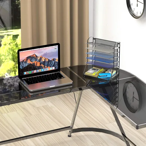 Vista 6 de SimpleHouseware - Bandeja organizadora para documentos de escritorio con 6 bandejas Bandeja de cartas de escritorio que ahorra espacio