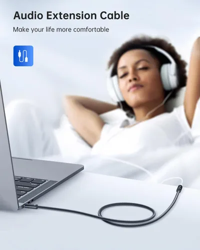 Vista 8 de Syncwire - Cable de extensión para auriculares - 6 pies [Sonido Hi-Fi][Conector chapado en oro][TRS] Cordón de extensión de audio macho a hembra