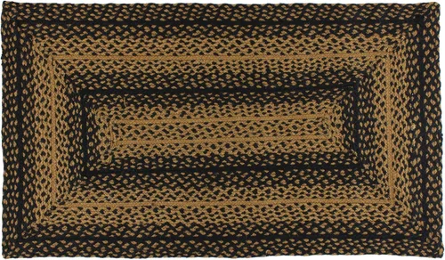 Vista 4 de Ebony Premium Braided Collection Primitivo, rústico, estilo de granja Yute/algodón 30 días sin riesgo Alfombra de acento/tapete de puerta