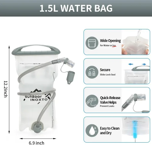 Vista 2 de IX INOXTO Chaleco de hidratación para correr para hombres y mujeres, mochila de agua para correr, paquete de hidratación de 3 litros, para correr