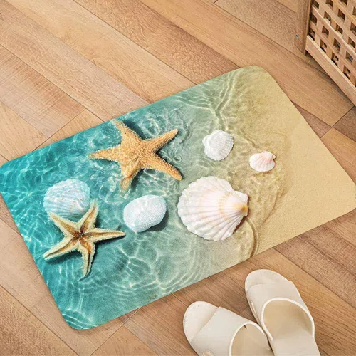 Vista 14 de LYFANS Alfombras de baño de espuma de esponja absorbente suave para baño y cocina (23.5 x 59 pulgadas), tapete de franela antideslizante brillante