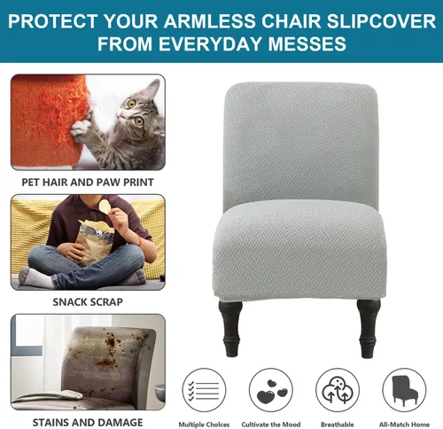 Vista 4 de JIAN YA NA Funda para Silla de Acento sin Brazos, Funda Elástica para Silla sin Brazos de Spandex, Fundas para Sillas sin Brazos, Funda para Silla