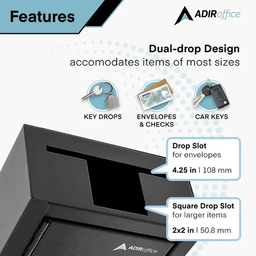 Vista 2 de AdirOffice Caja grande para llaves – Caja de almacenamiento de grado comercial de gran capacidad – Paquete y paquetes seguros – para uso doméstico