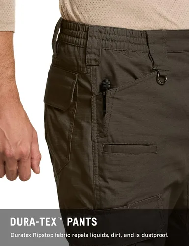 Vista 8 de CQR Pantalones tácticos para hombre, resistentes al agua, pantalones cargo Ripstop, ligeros EDC trabajo, senderismo, ropa para exteriores