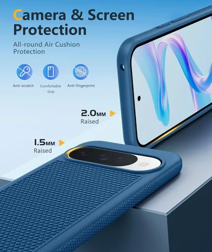 Vista 882 de FNTCASE Funda para iPhone 17 Pro: Fundas delgadas translúcidas de color azul claro compatibles con MagSafe, protección completa de la cámara