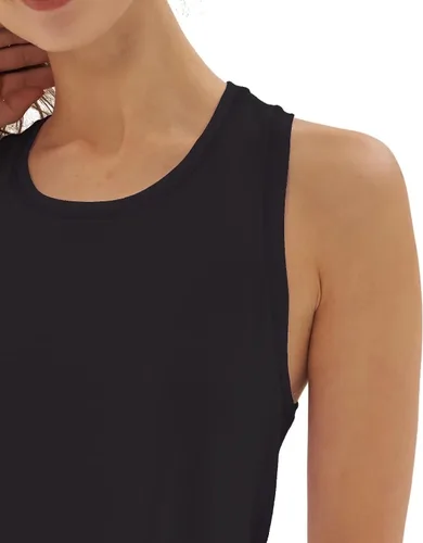 Vista 6 de sissycos Camisetas deportivas sin mangas con espalda cruzada para mujer, ajuste holgado