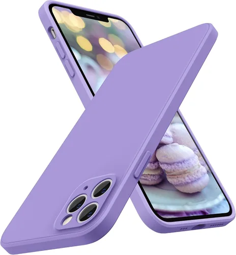 Vista 10 de SURPHY Funda diseñada para iPhone 11 Pro con protección de cámara, bordes rectos de silicona líquida para iPhone 11 Pro de 5.8 pulgadas, color negro