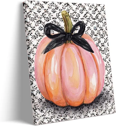 Vista 22 de Bonito arte de pared de gato negro de Halloween, divertido póster de lienzo de luna llena con ojos amarillos y cita de Feliz Halloween