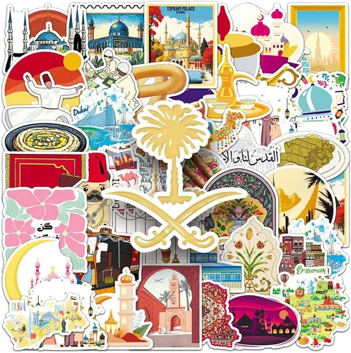 Vista 12 de Aurora Stickers 50Pcs Polar Lights Waterproof Vinyl Decals
