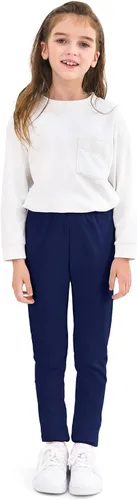 Vista 6 de Resinta Paquete de 6 leggings de algodón para niñas hasta el tobillo, cómodos, elásticos, suaves, leggings para niñas