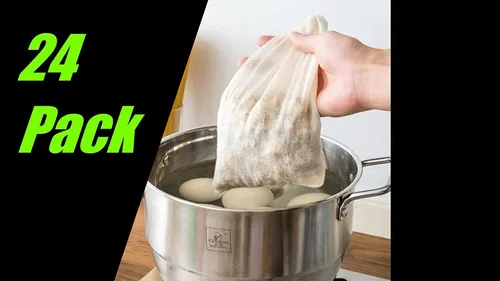 Vista 2 de Bolsas coladoras de malla de algodón para hacer sopas, bolsa de leche de nuez reutilizable, estopilla de grado alimenticio con cordón para caldo