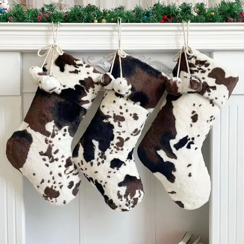 Vista 10 de Medias de Navidad de felpa personalizadas, paquete de 1 unidad, medias de Navidad grandes de piel bordada de 20 pulgadas, medias personalizadas