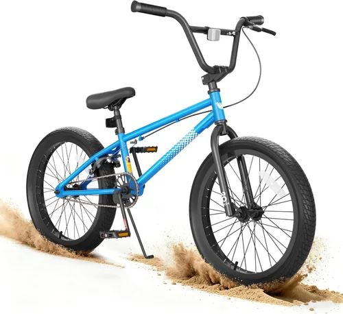 Vista 10 de KORIMEFA Bicicleta BMX Freestyle 18 20 pulgadas para niños y niños, bicicleta de trucos para 7-12 años, pernos Pro/Guro a elegir, marco de acero