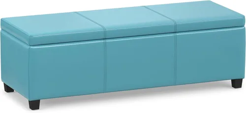 Vista 13 de SIMPLIHOME Avalon 48" Wide Fabric Storage Ottoman in Alabaster Ivory