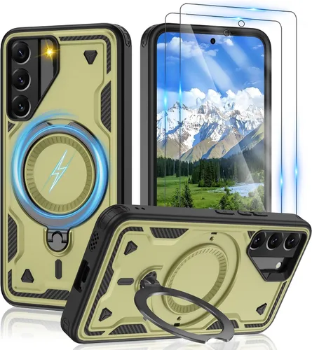 Vista 41 de Gritup fro Funda para Google Pixel 9A, funda protectora magnética de grado militar compatible con Mag-Safe, 2 protectores de pantalla HD, soporte