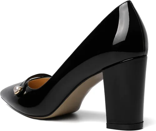 Vista 7 de ROSERWISH Zapatos de vestir de tacón alto para mujer, con puntera puntiaguda, de 3.5 pulgadas