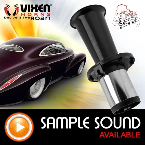 Vista 5 de Vixen Horns Fuerte Ahooga OOGA Bocina de aire similar a Antique Vintage Classic Old Car Negro VXH1002B