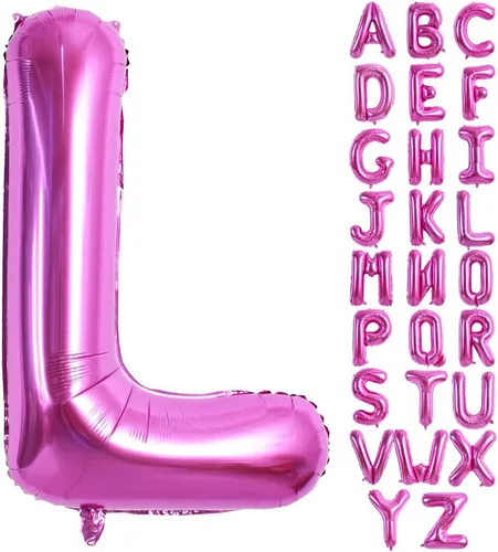 Vista 15 de TONIFUL Globos grandes de 40 pulgadas de color rojo rosa con letras B, globos gigantes de letras del alfabeto, globos grandes de Mylar