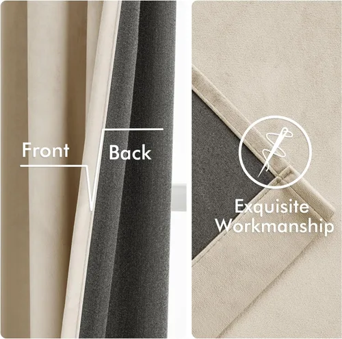 Vista 6 de MIULEE Cortinas de terciopelo de 84 pulgadas de largo, juego de 2 paneles para dormitorio, con pestaña trasera plisada, de lujo, aislamiento