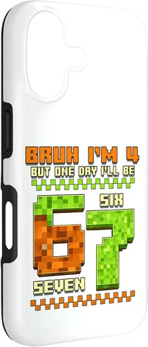 Vista 3 de Bruh I'm 4 But One-Day I'll Be 67 Retro 4th Birthday Kids Case for iPhone 17