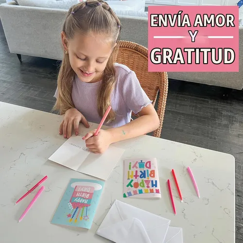 Vista 7 de 24 tarjetas de cumpleaños a granel con sobres, tarjetas de feliz cumpleaños Pastel colorido 24 piezas
