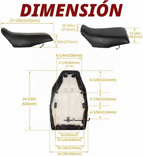Vista 4 de HECASA Juego Completo de Asientos para ATV Nuevo Compatible con Honda TRX300 TRX 300 FW Fourtrax 4X4 1988-2000 Cómodo Resistente