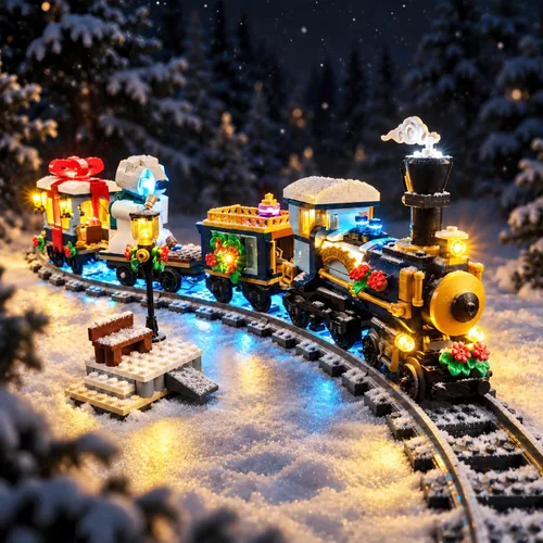 Vista 7 de Nitemode Kit de luces para tren LEGO 10361 Holiday Express, control remoto 10361 Negro