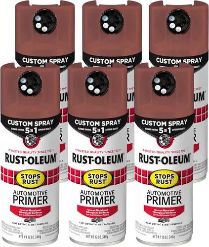 Vista 10 de Rust-Oleum 384757 Stops Rust Custom Spray de imprimación automotriz 5 en 1, 12 oz, gris oscuro mate