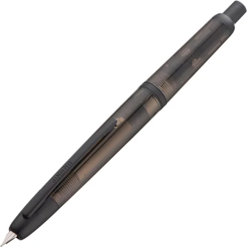 Vista 23 de Jinhao 20 Press Pluma estilográfica, azul oscuro con plumín fino retráctil y juego de convertidor de tinta (clip plateado)