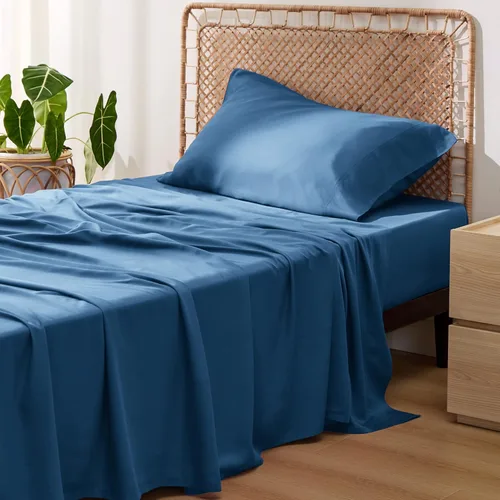 Vista 23 de Bedsure PureWoven 100% rayón derivado de bambú, sábanas de cama individual, 3 piezas