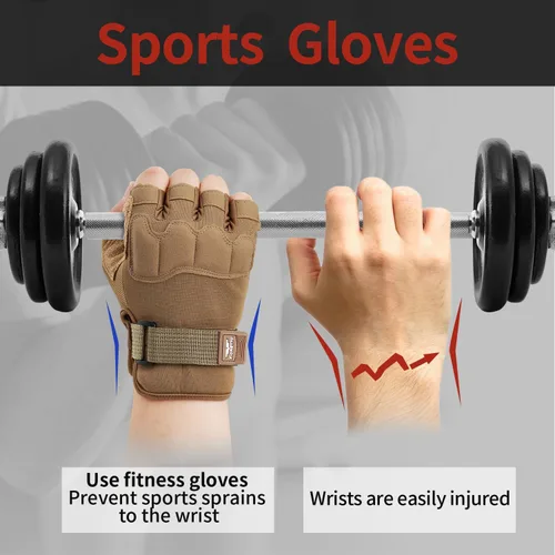 Vista 4 de FIORETTO Guantes sin dedos, guantes de medio dedo para conducir, ciclismo, tiro, caza, motocicleta, escalada, trabajo al aire libre 215801