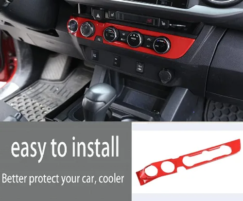 Vista 2 de 2016-2021 para Toyota Tacoma Accesorios de automóvil, consola de salpicadero, interruptor de control de A/C, decoración de panel ABS