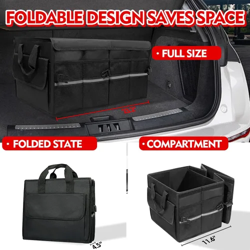 Vista 3 de Organizador de automóvil, organizador de maletero para SUV, accesorios de automóvil impermeables para mujeres y hombres, organizador de maletero