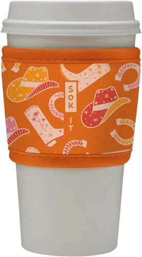 Vista 115 de Sok It HotSok Coffee & Tea - Funda de neopreno con aislamiento reutilizable (floral abstracto)