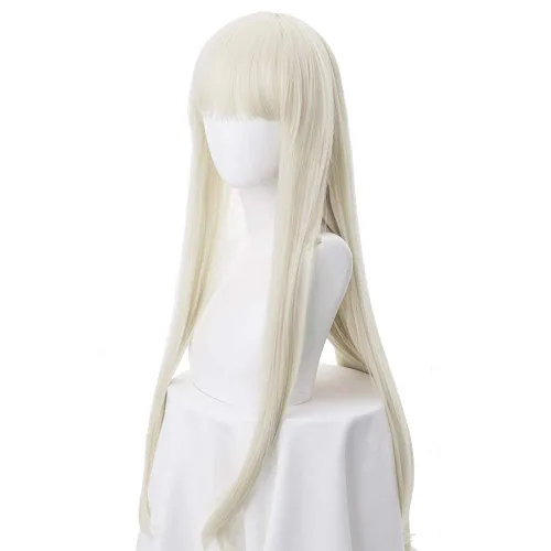 Vista 2 de Runa - Peluca larga de anime para cosplay, peluca linda para fiesta de Halloween, color beige