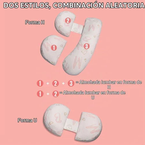 Vista 2 de Almohada de maternidad de embarazo para dormir, soporte para caderas, espalda, piernas, con funda desmontable y ajustable