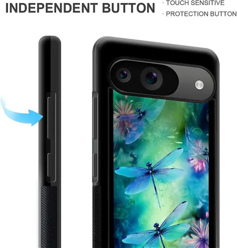 Vista 909 de Compatible con Google Pixel 4A 5G Mobile Case Creative Acrylic Panel trasero Silicona Protección Grip especialmente diseñado para Google Pixel 4A 5G