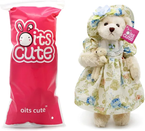 Vista 6 de Oitscute Osos de Peluche para Bebés Lindos de Peluche Suave de 16 Pulgadas (Flor Verde) para Niñas y Mujeres