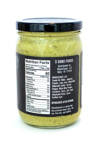 Vista 2 de Diablo Verde Salsa, galardonada, salsa cremosa de cilantro, nivel de calor caliente, (paquete de 2) botella de 12.5 onzas, hecha con cilantro, ajo