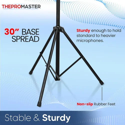 Vista 5 de Soporte de micrófono para trípode, cuello de cisne telescópico de audio profesional universal y ajustable, soporte de micrófono con brazo de pluma