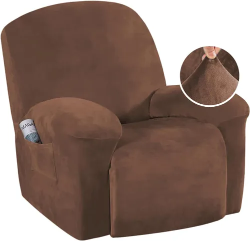 Vista 19 de H.VERSAILTEX Fundas elásticas para sillón reclinable, Funda para silla reclinable, Funda para sofá, 1 pieza, moderna, de terciopelo, elegante